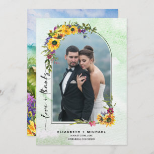 Mariage de Merci Carte photo sauvage