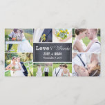 Mariage de Merci Cartes photos du  de collage clas<br><div class="desc">Partagez vos photos de mariage en envoyant votre remerciement à ces cartes photos modernes et élégants que vos amis et votre famille vont sûrement adorer! Aussi disponible en d'autres couleurs. Vous pouvez également modifier la couleur vous-même en cliquant sur le bouton "Customiser" >> "Modifier" >> "Couleur Arrière - plan", puis...</div>