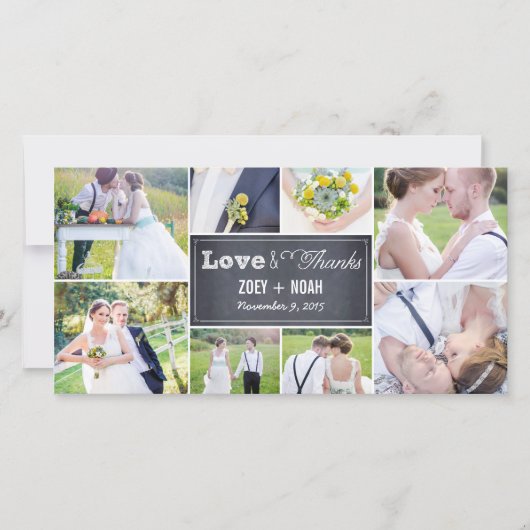 Mariage de Merci Cartes photos du de collage clas (Devant)