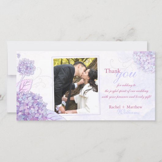 Mariage de Merci classique Hydrangeas Carte photo (Devant)