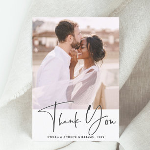 Mariage de Merci de calligraphie élégant Carte pho