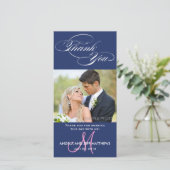 MARIAGE de MERCI de CARTE PHOTO BLEU INITIAL (Debout devant)