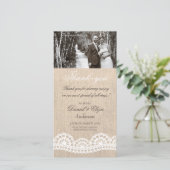 Mariage de Merci de Carte photo Burlap & Lace (Debout devant)