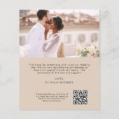 Mariage de Merci de Carte photo de code QR en terr (Dos)
