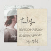 Mariage de Merci de Carte photo de la typographie  (Devant / Derrière)