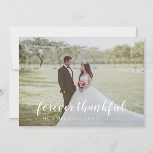 Mariage de Merci de lettres à la main pleine photo (Devant)