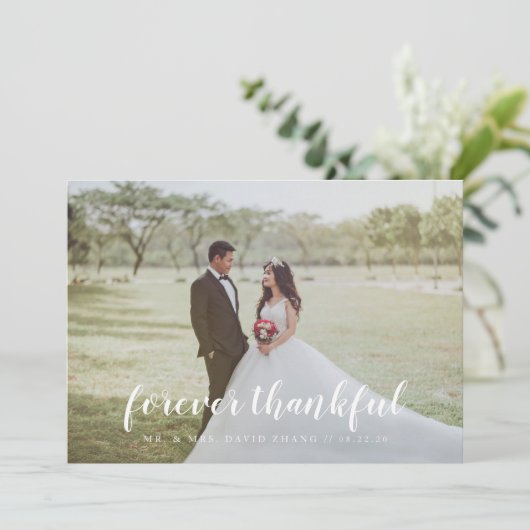 Mariage de Merci de lettres à la main pleine photo (Debout devant)