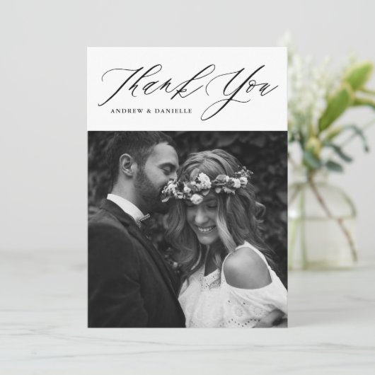 Mariage de Merci vertical de script élégant noir (Debout devant)