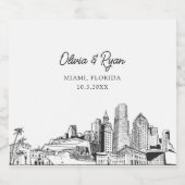 Mariage de Miami Étiquette de champagne personnali (Étiquettes simples)