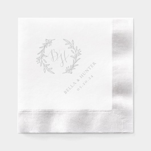 Mariage de monogramme de couronne florale (Recto)