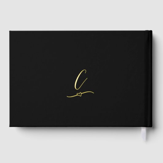 Mariage de Monogramme d'or noir moderne (Verso)
