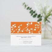 Mariage de monogramme floral orange et blanc RSVP (Debout devant)