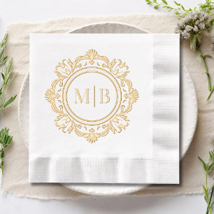 Mariage de monogramme floral orné personnalisé