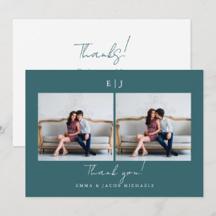 Mariage de monogramme Merci photo Turquoise