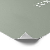 Mariage de Monogramme moderne Sage Green Affiche d (Coin)