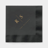 Mariage de monogramme noir et or classique (Recto)