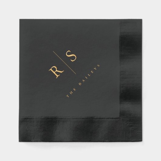 Mariage de monogramme noir et or classique (Recto)