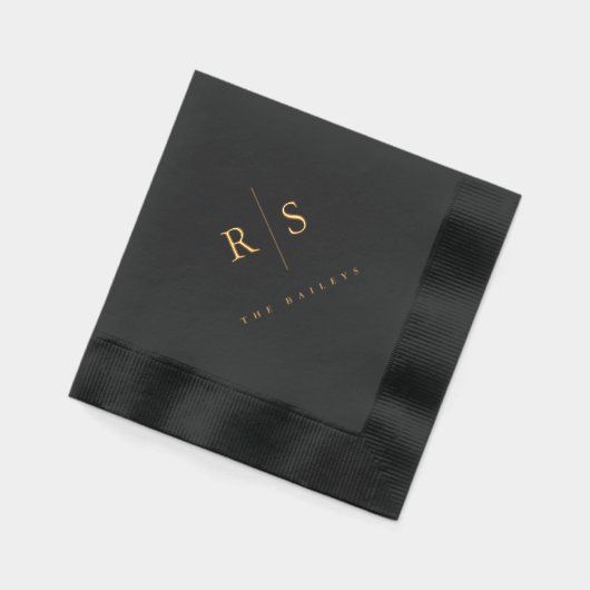 Mariage de monogramme noir et or classique (Gauche)