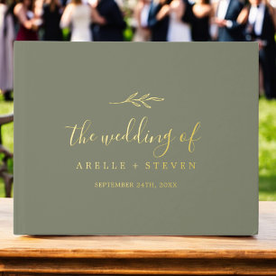 Mariage de monogramme pour huile d'or vert foncé p