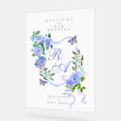 Mariage de monogramme Rose bleu (Angle)