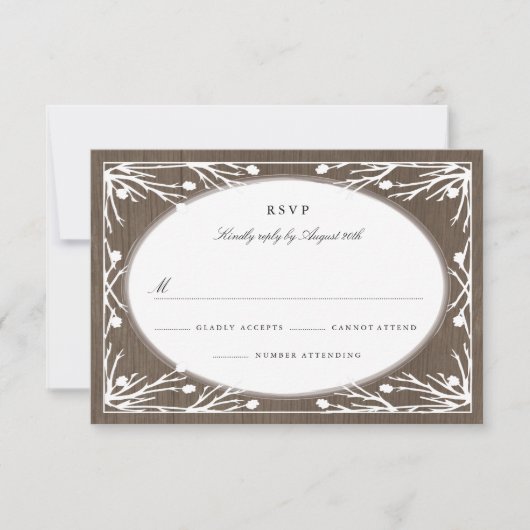 Mariage de Monogramme rustique de pays RSVP (Devant)