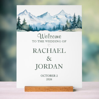 Mariage de montagne personnalisé à l'aquarelle Bie