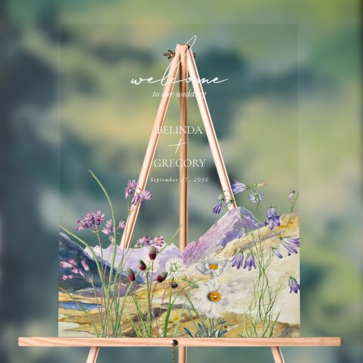 Mariage de montagne Rustique Fleur sauvage aquarel (Neutre)