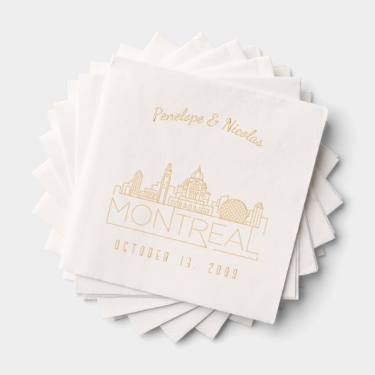 Mariage de Montréal personnalisé Napkins Gold Foil (Insitu (empilé))
