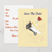 Mariage de motard, carte de sauvegarde de date (Devant / Derrière)