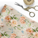 Mariage de motifs floraux d'aquarelle de couleur e<br><div class="desc">Papier à enveloppement Mariage à motifs floraux à aquarelle et à broche</div>