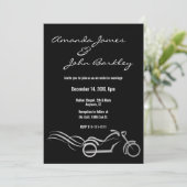 Mariage de moto noir avec invitation à tourbillons (Debout devant)
