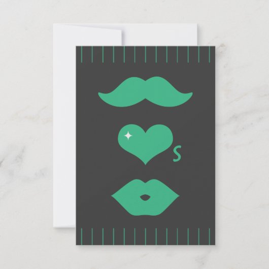 Mariage de Moustache verte RSVP (Devant)