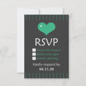 Mariage de Moustache verte RSVP (Dos)