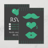 Mariage de Moustache verte RSVP (Devant / Derrière)