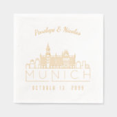 Mariage de Munich personnalisées Napkins Gold Foil (Recto)