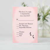 Mariage de musique rose RSVP Menu Choix (Debout devant)