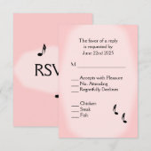 Mariage de musique rose RSVP Menu Choix (Devant / Derrière)