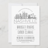 Mariage de Nashville | Invitation Skyline stylisée (Devant)
