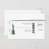 Mariage de New York Boarding Pass RSVP (Devant / Derrière)