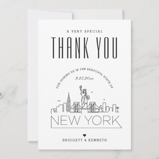 Mariage de New York | MERCI + CARTE PHOTO (Devant)
