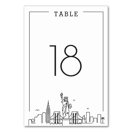 Mariage de New York | Numéro de table (Dos)