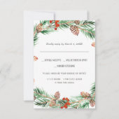 Mariage de Noël | Aquarelle RSVP avec choix de rep (Devant)