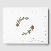 Mariage de Noël avec poinsettia et baie de pin hiv (Verso)