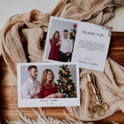 Mariage de Noël Carte de remerciements