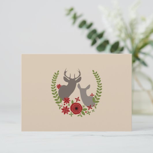 Mariage de Noël de cerfs de fleurs RSVP (Debout devant)