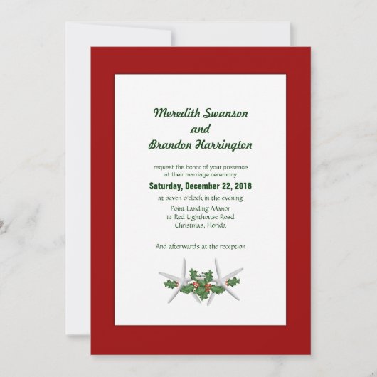 Mariage de Noël en Tropiques Invitations personnal (Devant)