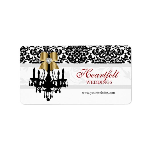 Mariage de Noël Étiquette Bijou Bow Coeur Chandeli (Devant)