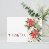 Mariage de Noël hivernal poinsettia or merci (Debout devant)