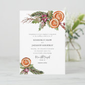 Mariage de Noël | Invitation botanique d'hiver (Debout devant)