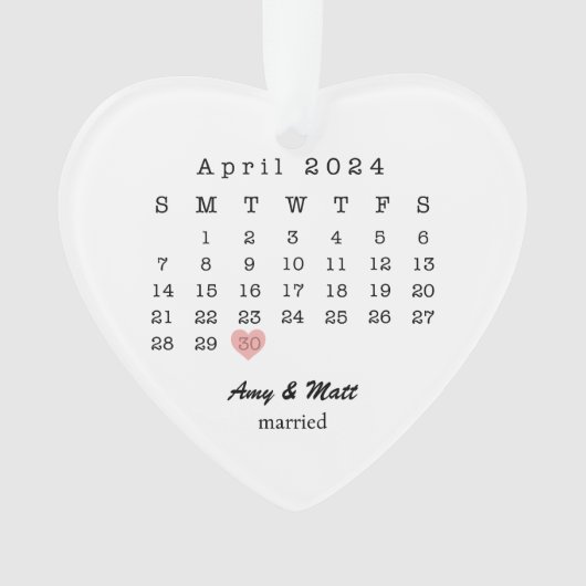 Mariage de Noël marié Date Code du coeur Script (devant)